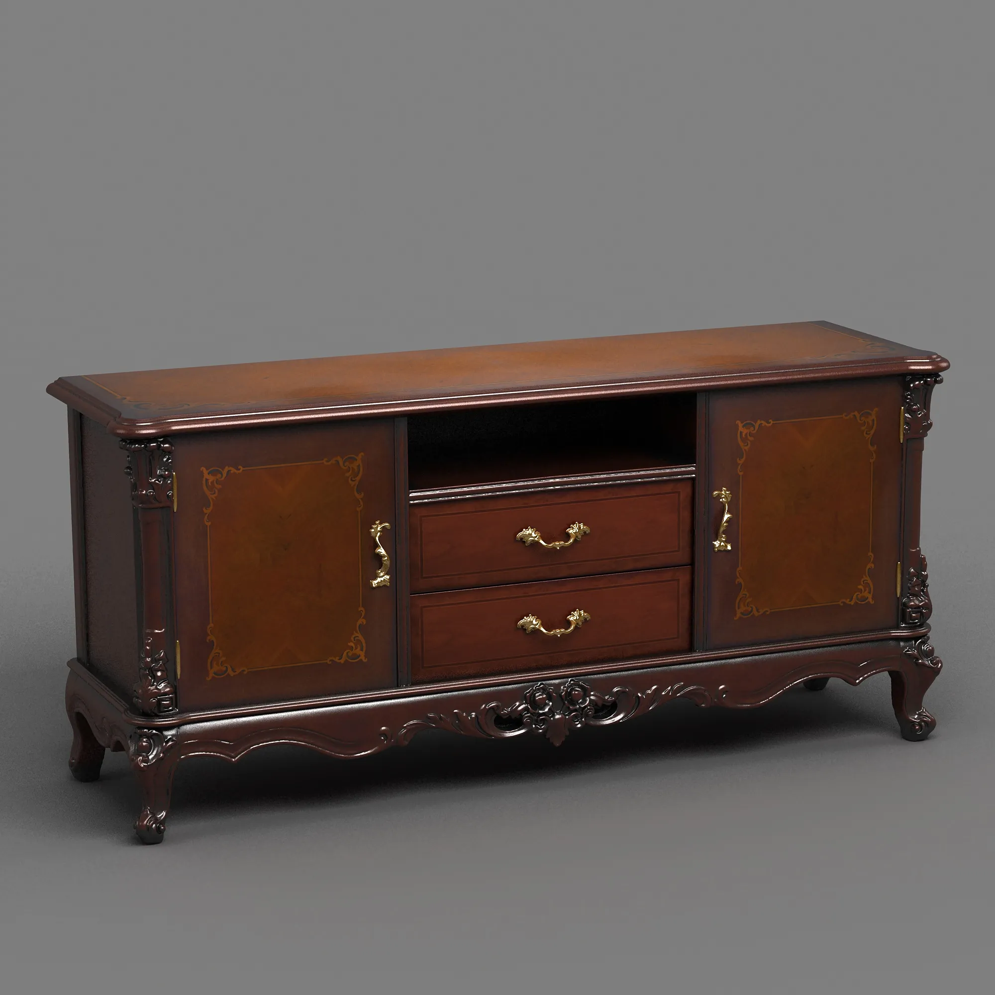 TV stand 3D Model .c4d .max .obj .3ds .fbx .stl .blend 