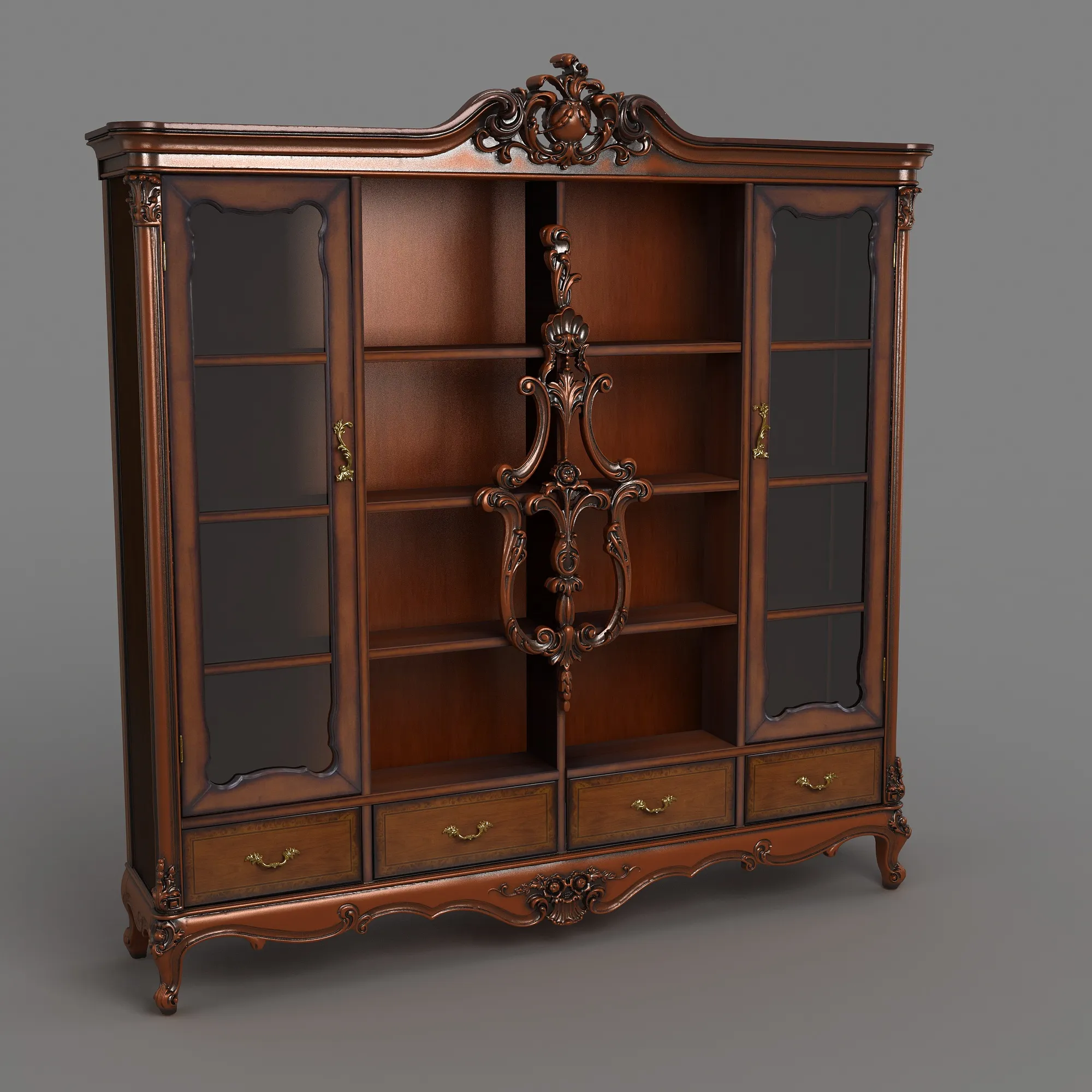 Bookcase 3D Model .c4d .max .obj .3ds .fbx .stl .blend
