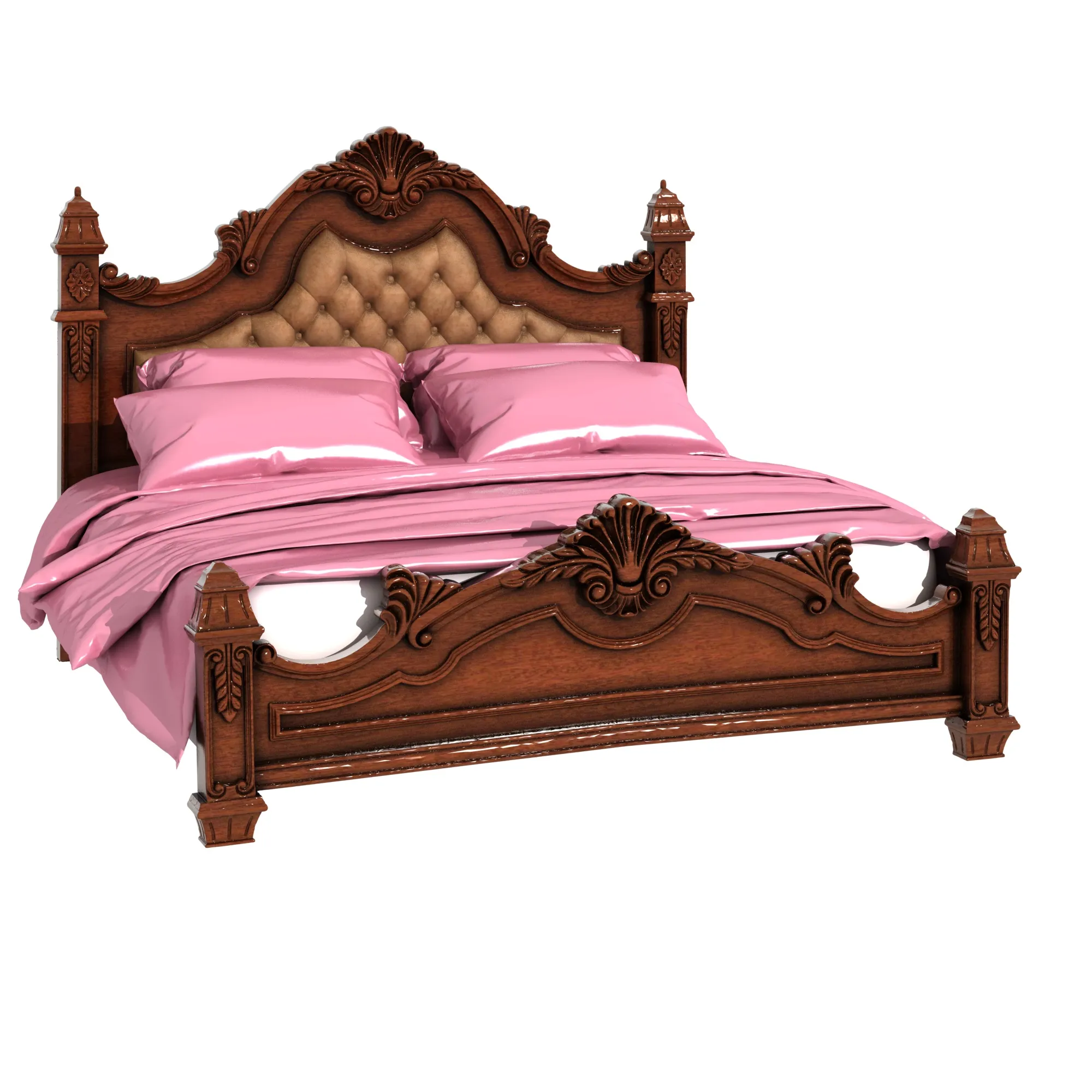 Bed 3D Model .c4d .max .obj .3ds .fbx .stl .blend 