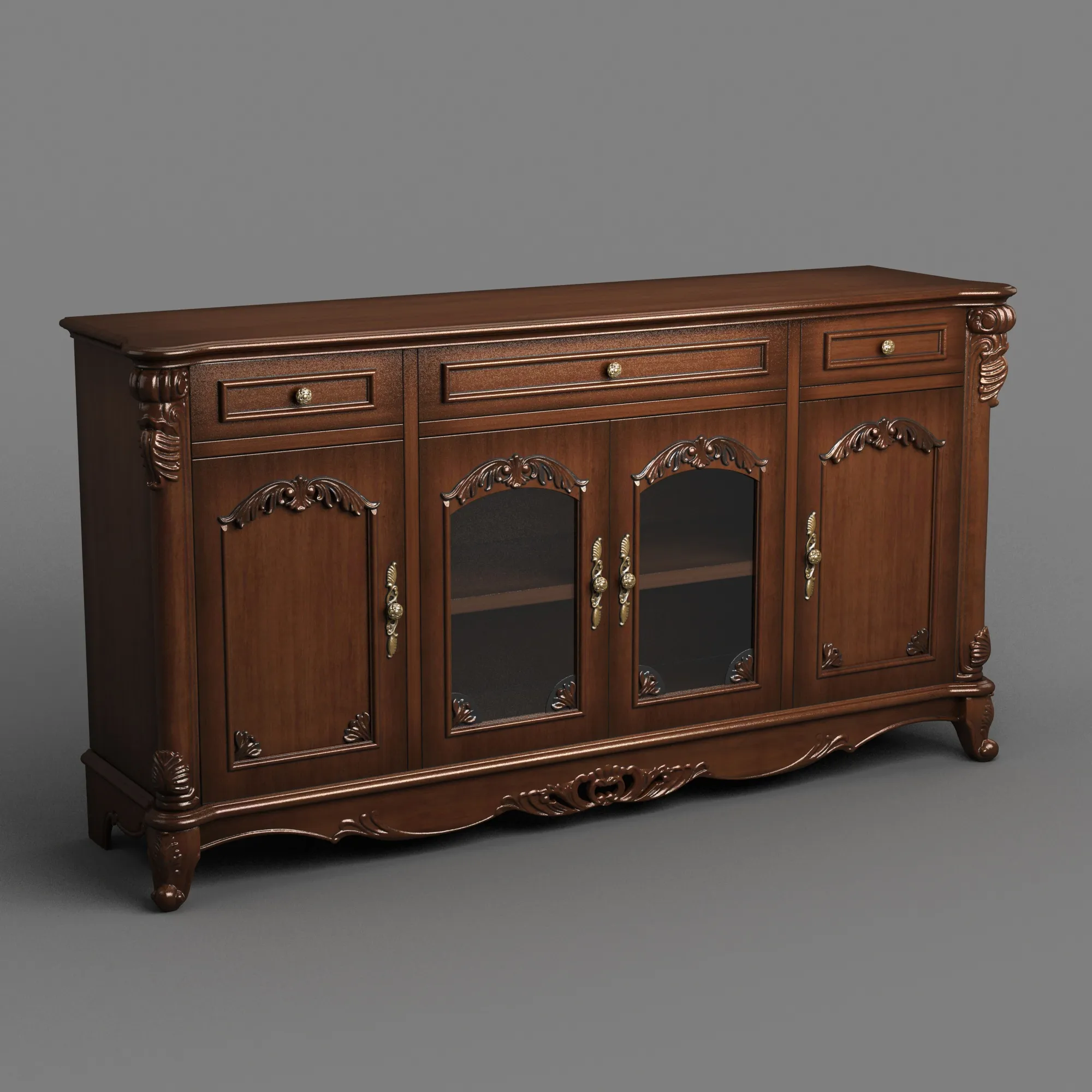 Sideboard 3D Model .c4d .max .obj .3ds .fbx .stl .blend 