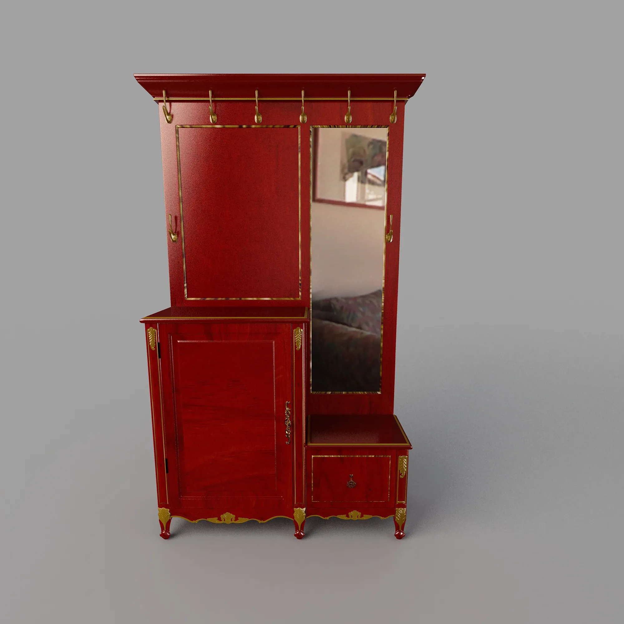 Wardrobe 3D Model .c4d .max .obj .3ds .fbx .stl .blend