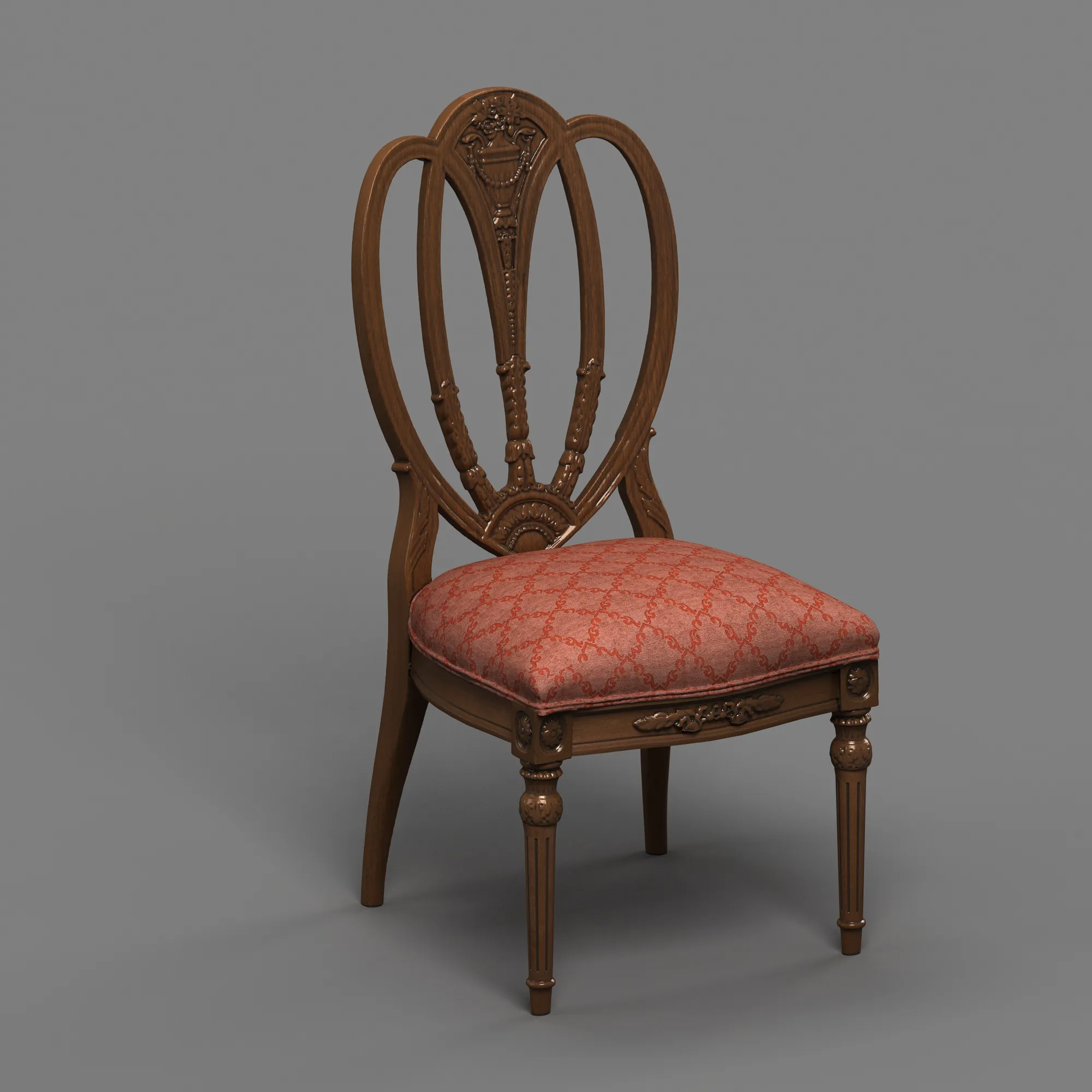 Dining Chair 3D Model .c4d .max .obj .3ds .fbx .stl .blend 