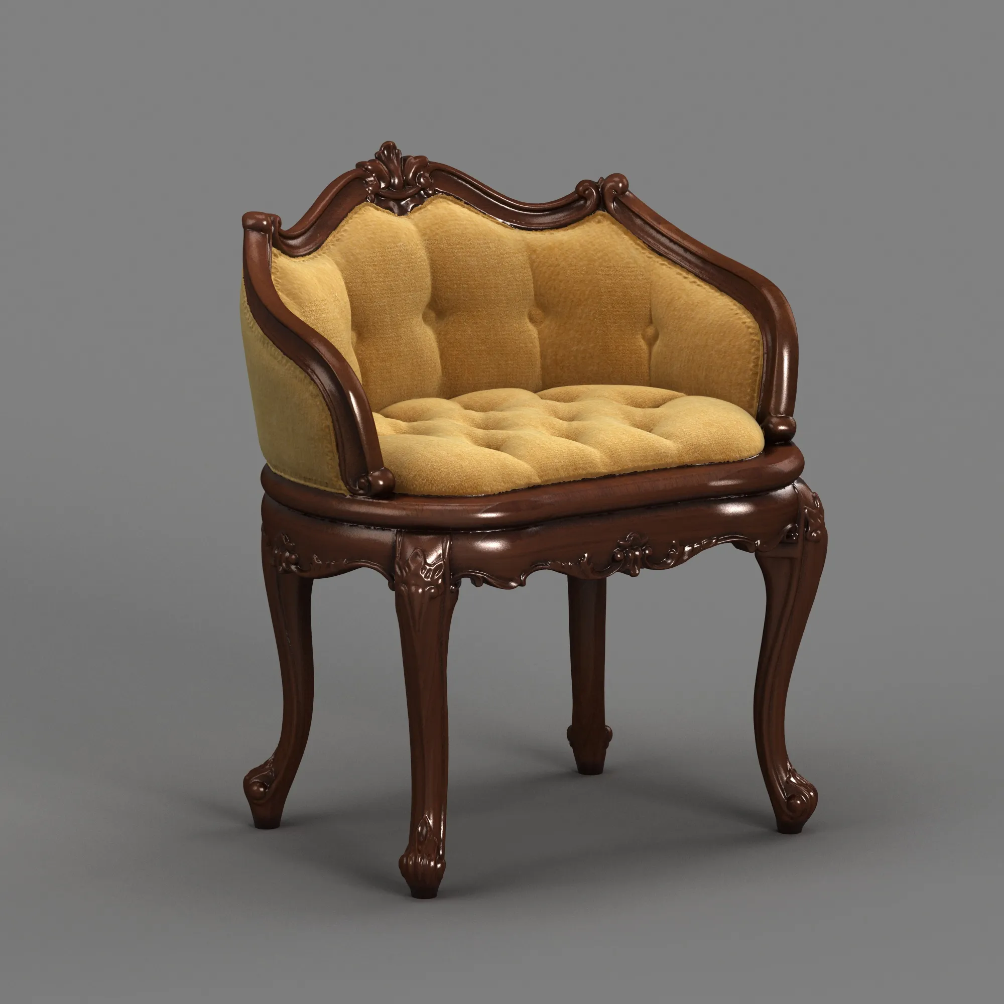 Dressing Stool 3D Model .c4d .max .obj .3ds .fbx .stl .blend 