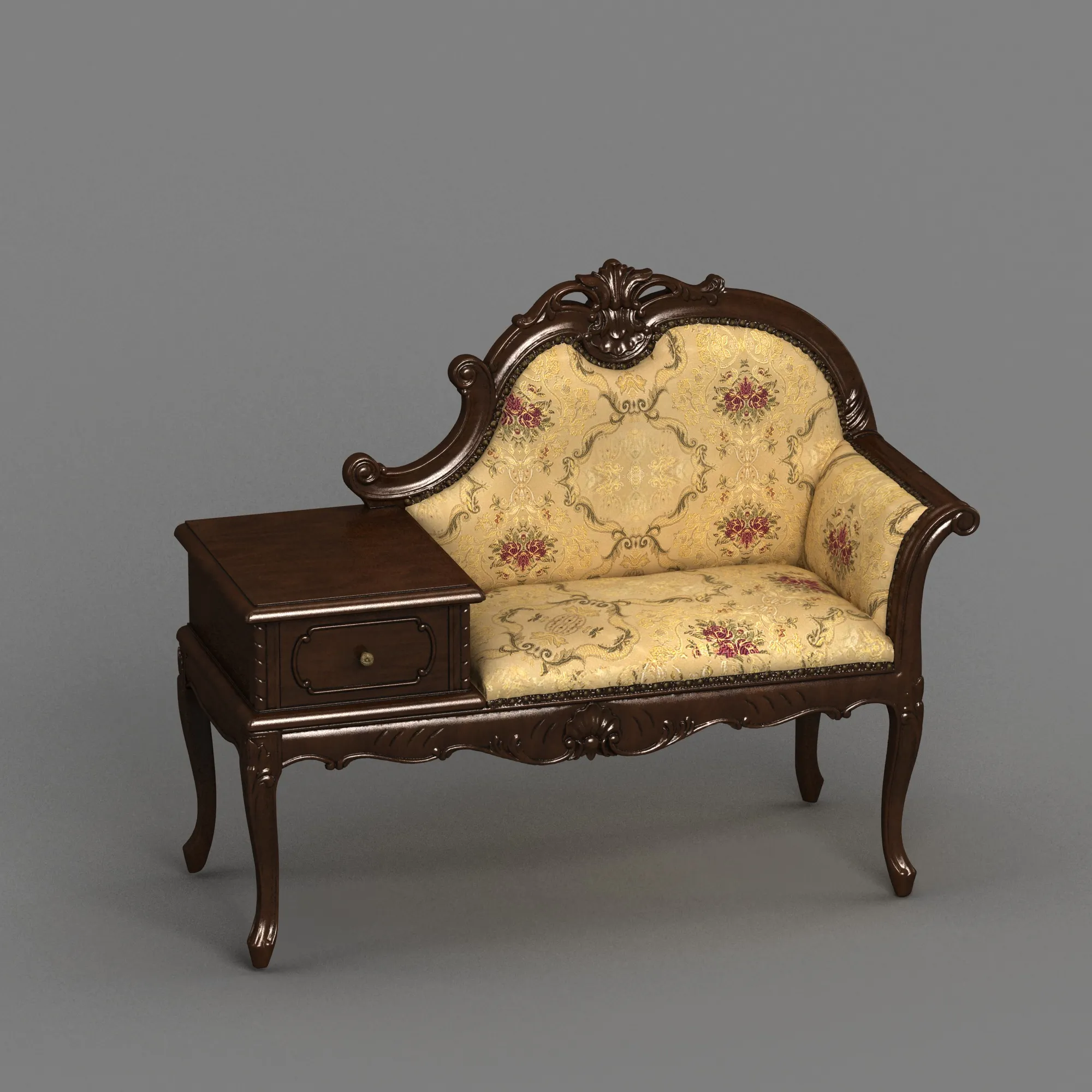 Telephone table 3D Model .c4d .max .obj .3ds .fbx .stl .blend 
