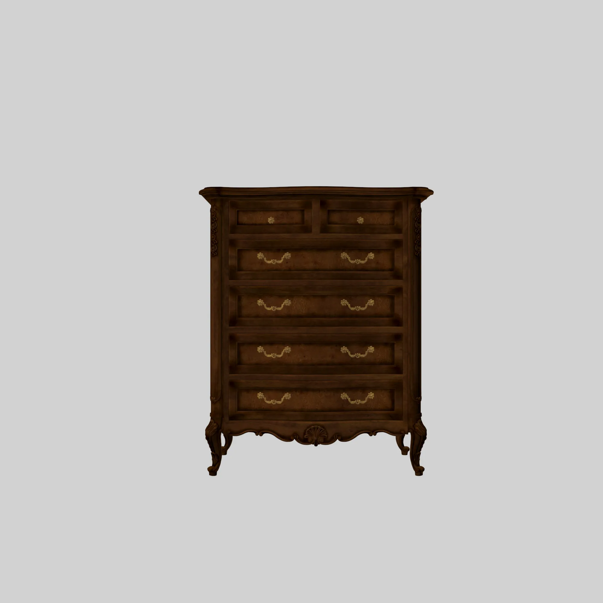Chest of drawers 3D Model .c4d .max .obj .3ds .fbx .stl .blend 