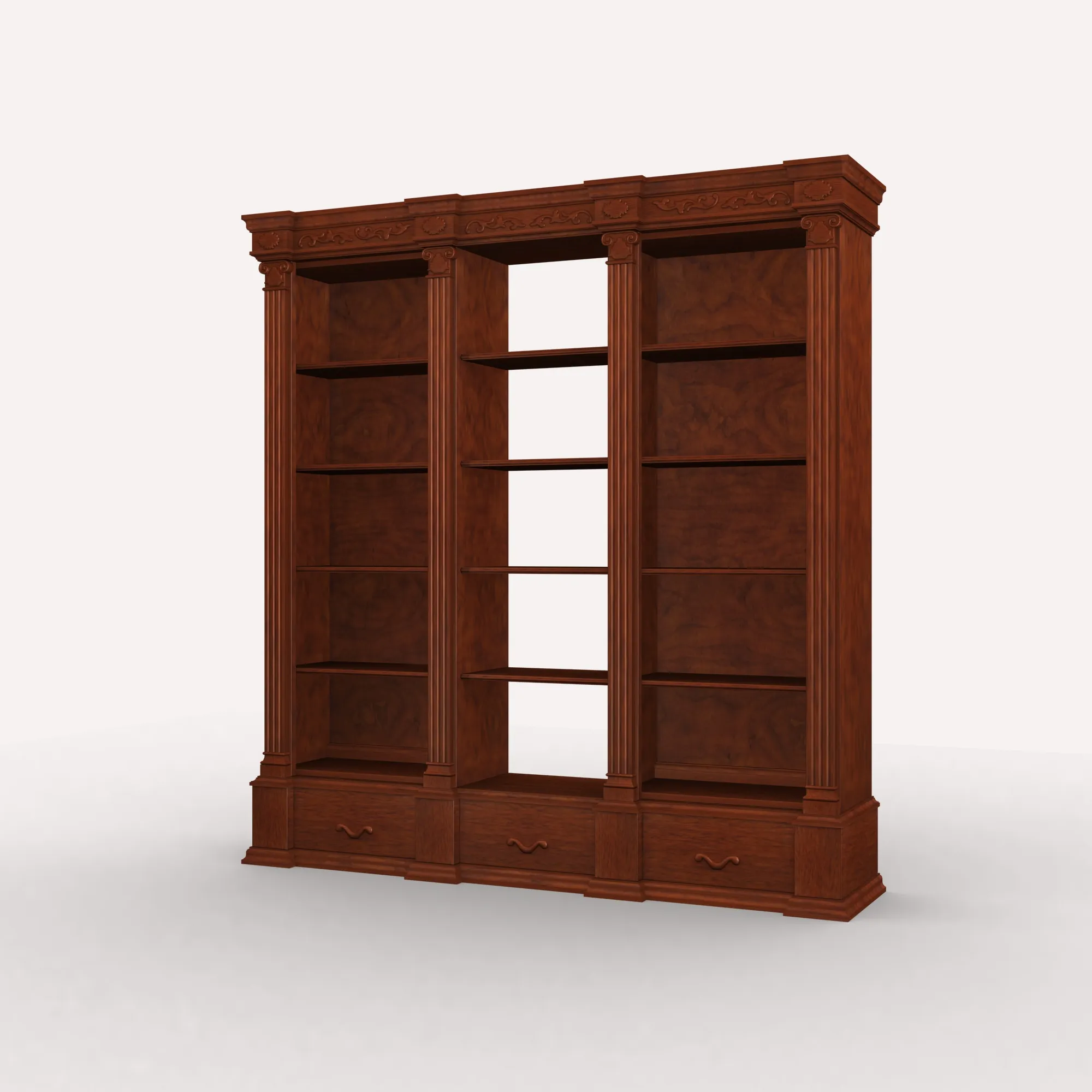 Bookcase 3D Model .c4d .max .obj .3ds .fbx .stl .blend
