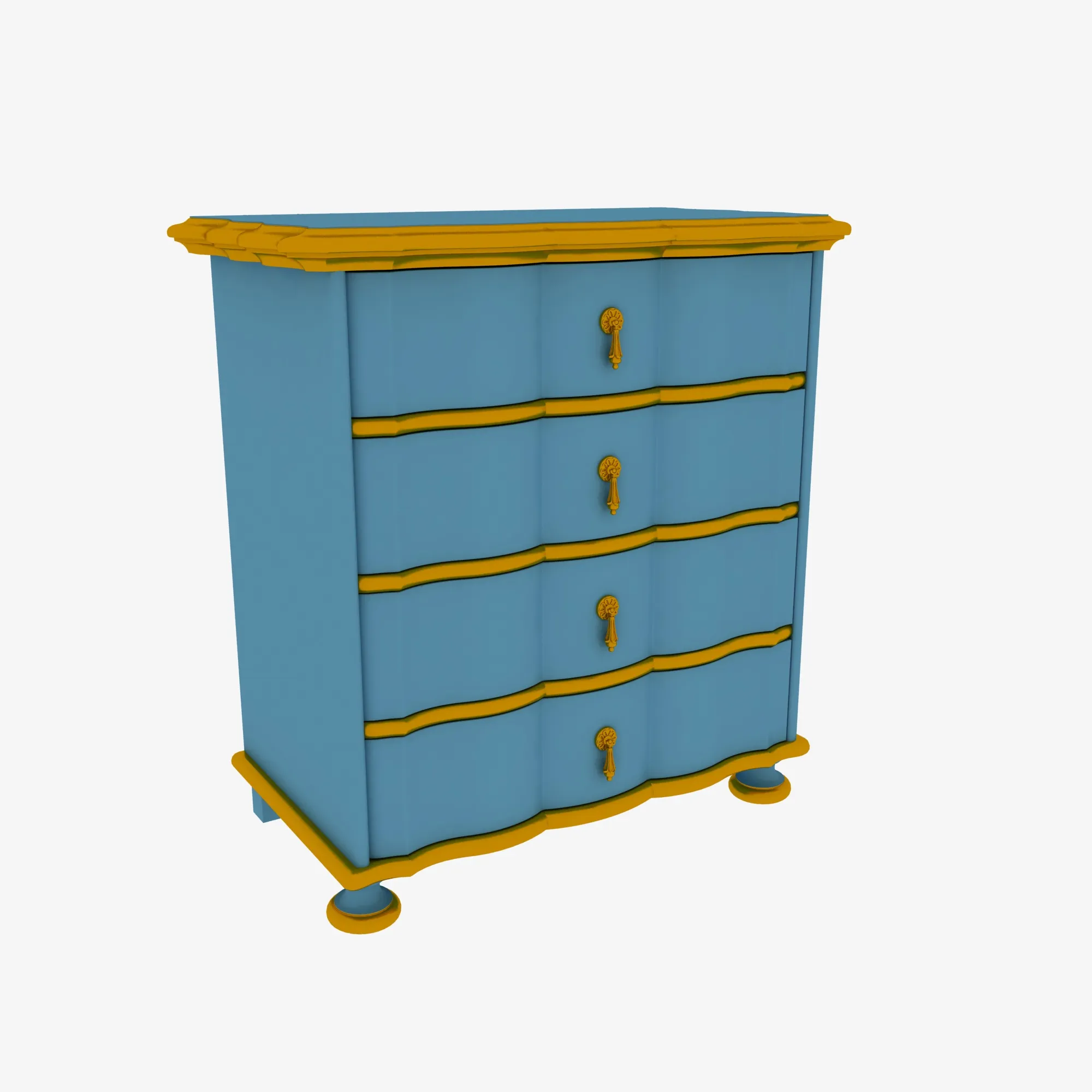 Chest of drawers 3D Model .c4d .max .obj .3ds .fbx .stl .blend 