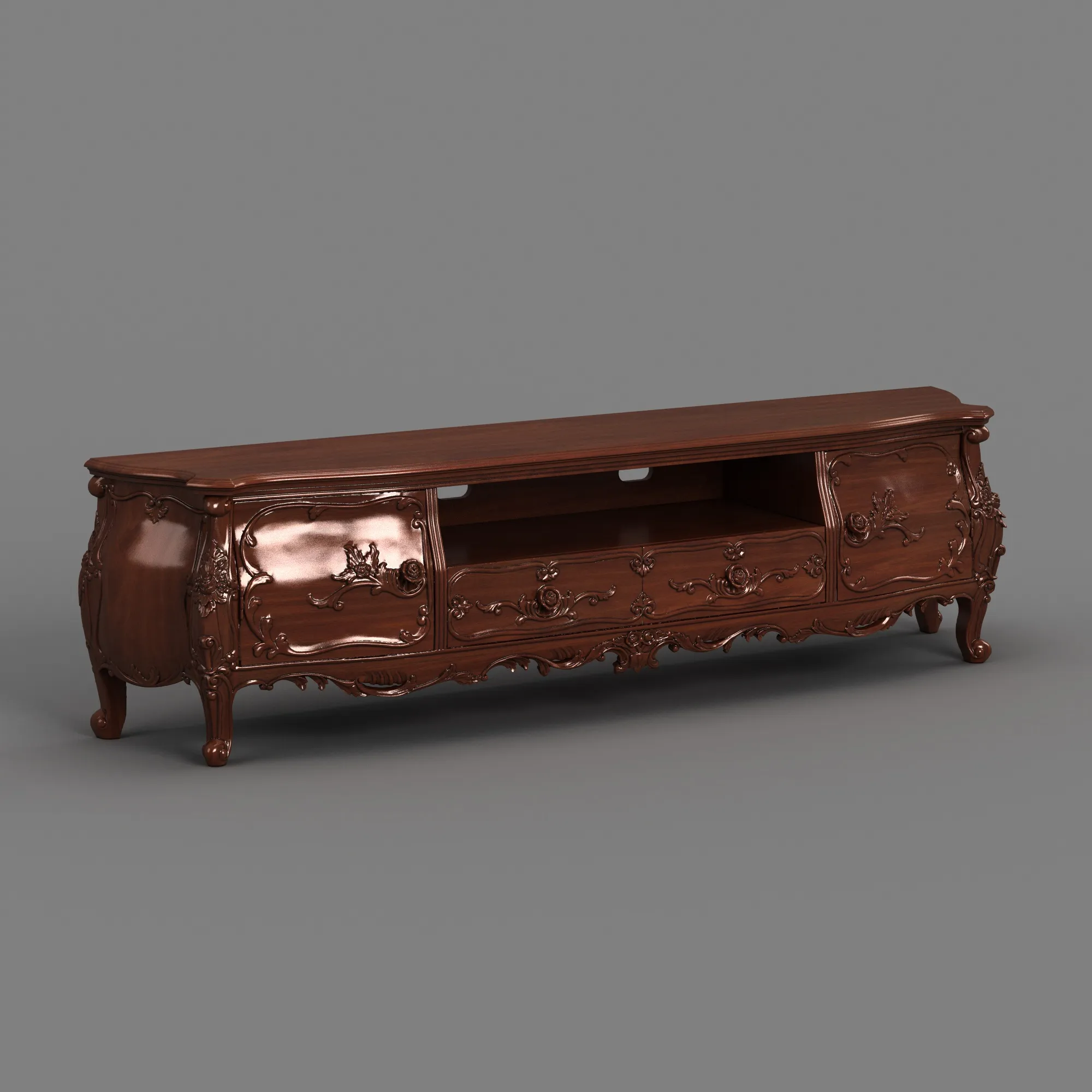 TV stand 3D Model .c4d .max .obj .3ds .fbx .stl .blend 