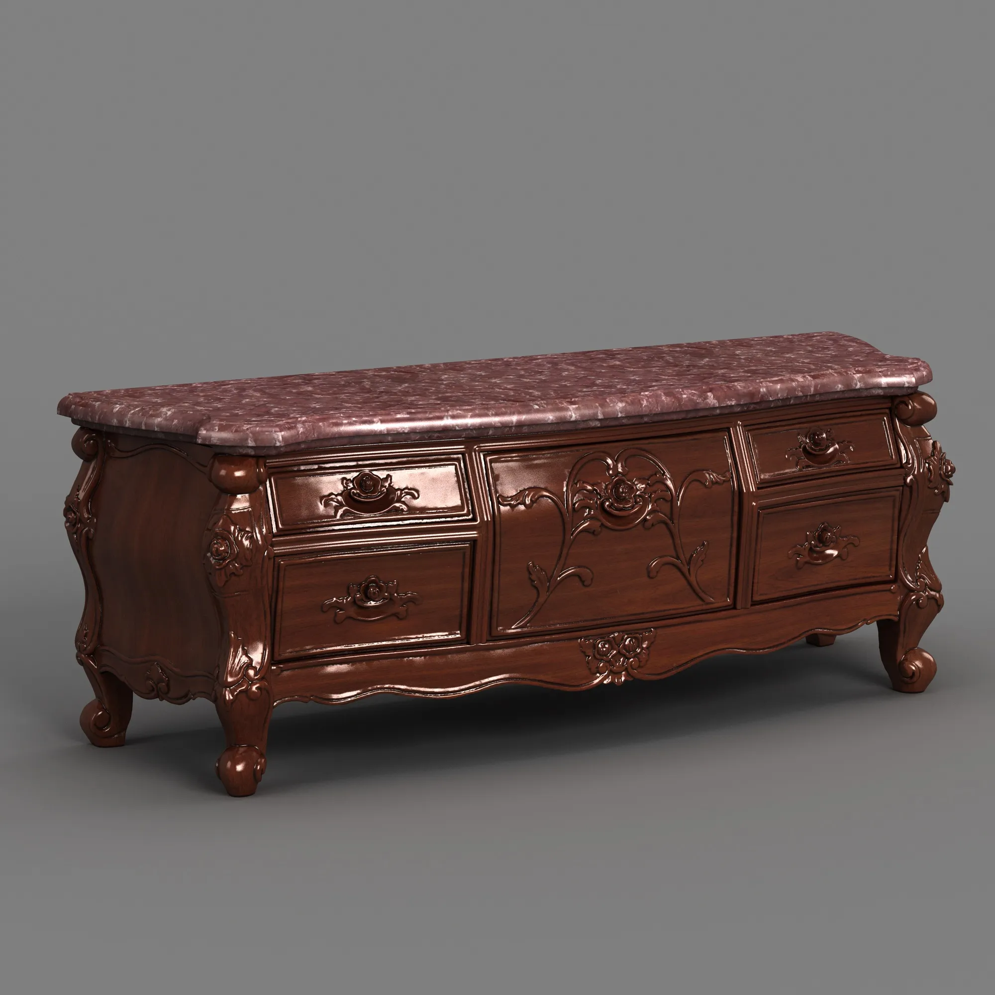 TV stand 3D Model .c4d .max .obj .3ds .fbx .stl .blend 