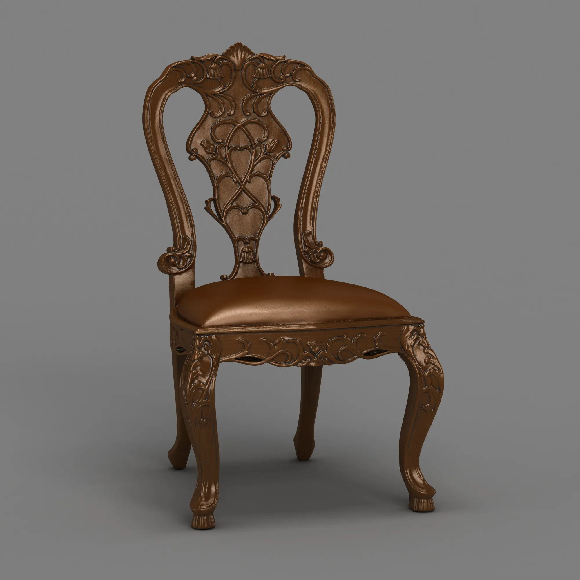 Dining Chair 3D Model .c4d .max .obj .3ds .fbx .stl .blend 