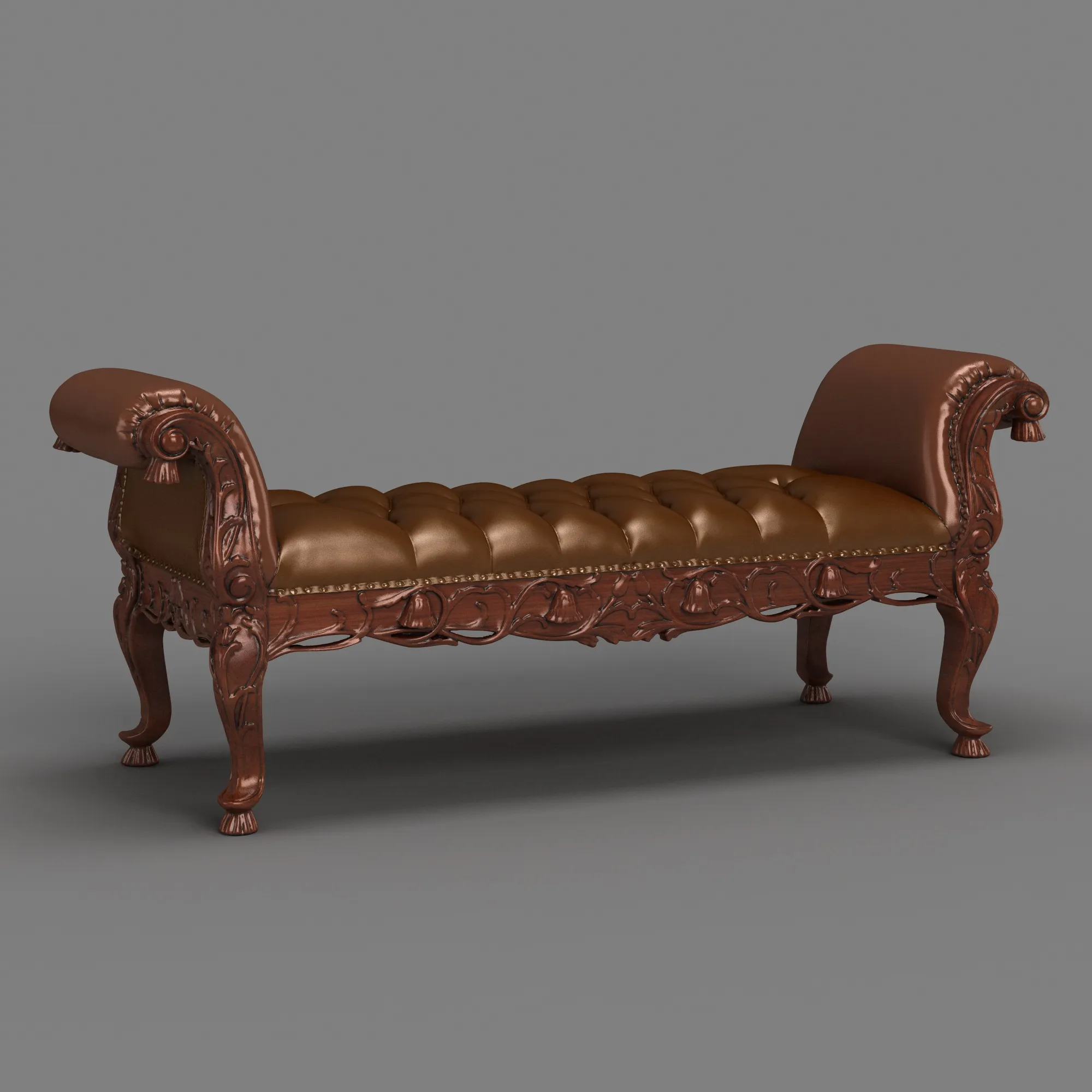 Footstool 3D Model .c4d .max .obj .3ds .fbx .stl .blend 