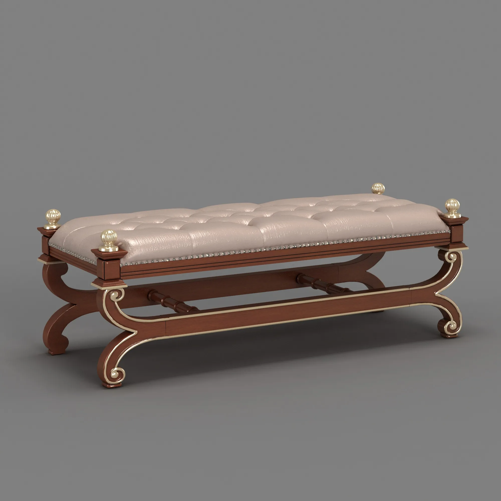 Footstool 3D Model .c4d .max .obj .3ds .fbx .stl .blend 
