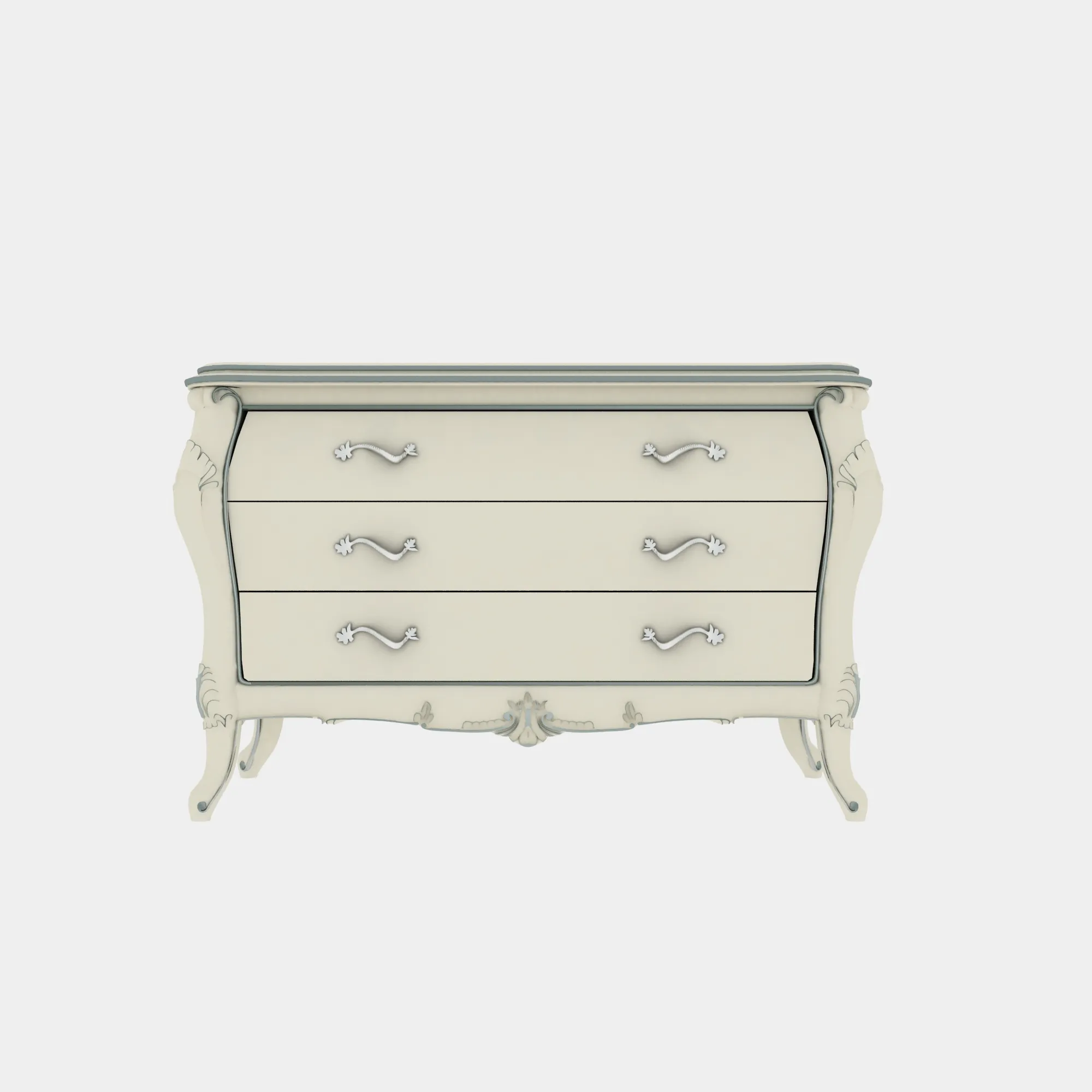 Three-drawer dressing table 3D Model .c4d .max .obj .3ds .fbx .stl .blend 
