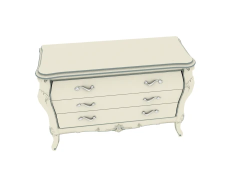 Three-drawer dressing table 3D Model
