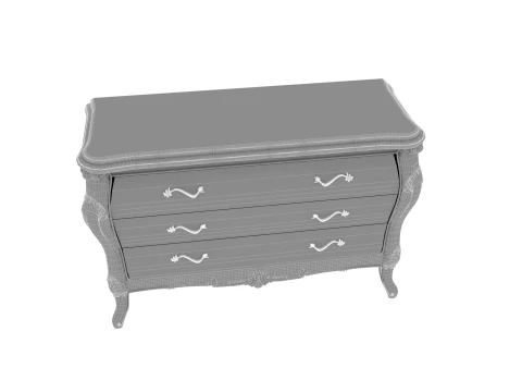 Three-drawer dressing table 3D Model