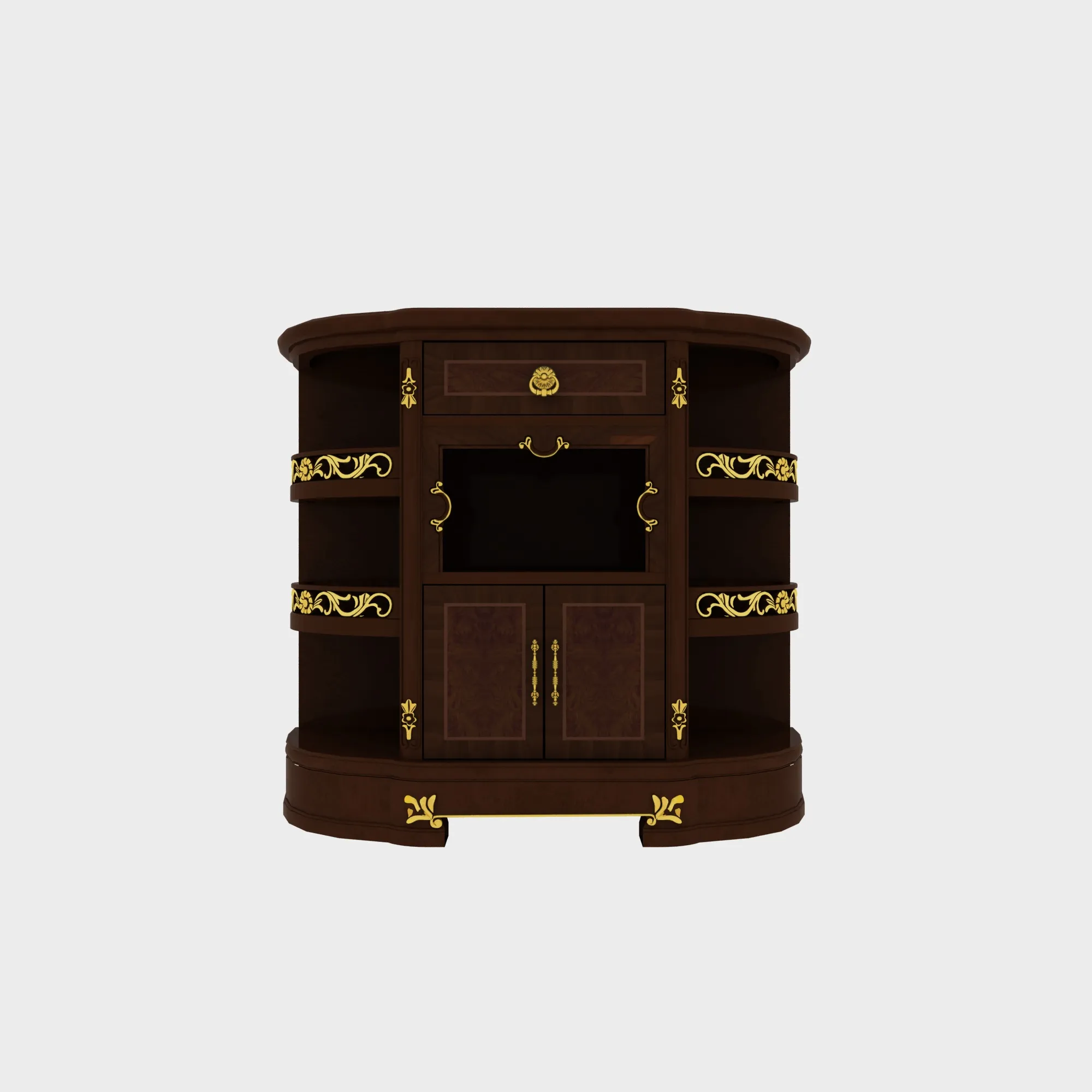 Display cabinet 3D Model .c4d .max .obj .3ds .fbx .stl .blend 