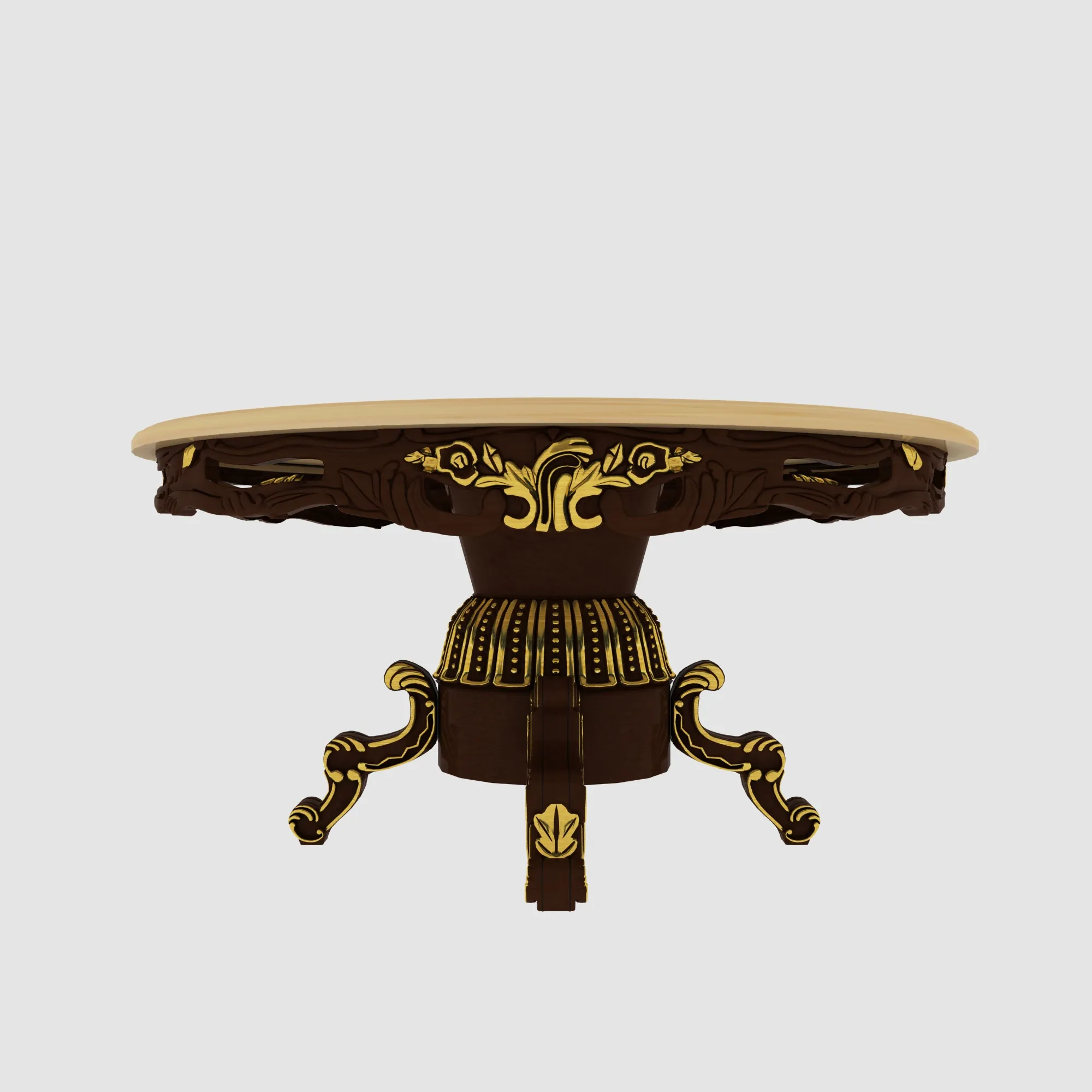 Round dining table 3D Model .c4d .max .obj .3ds .fbx .stl .blend 