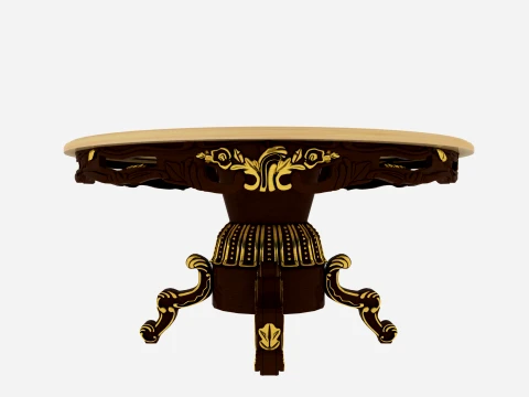 Round dining table 3D Modell