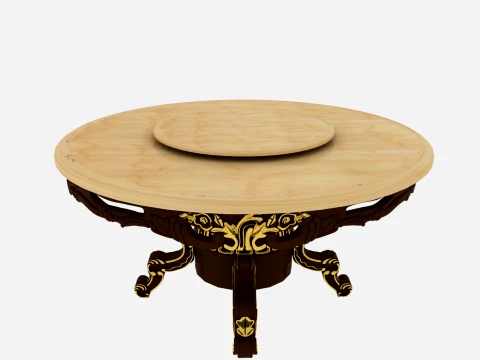 Round dining table 3D Model