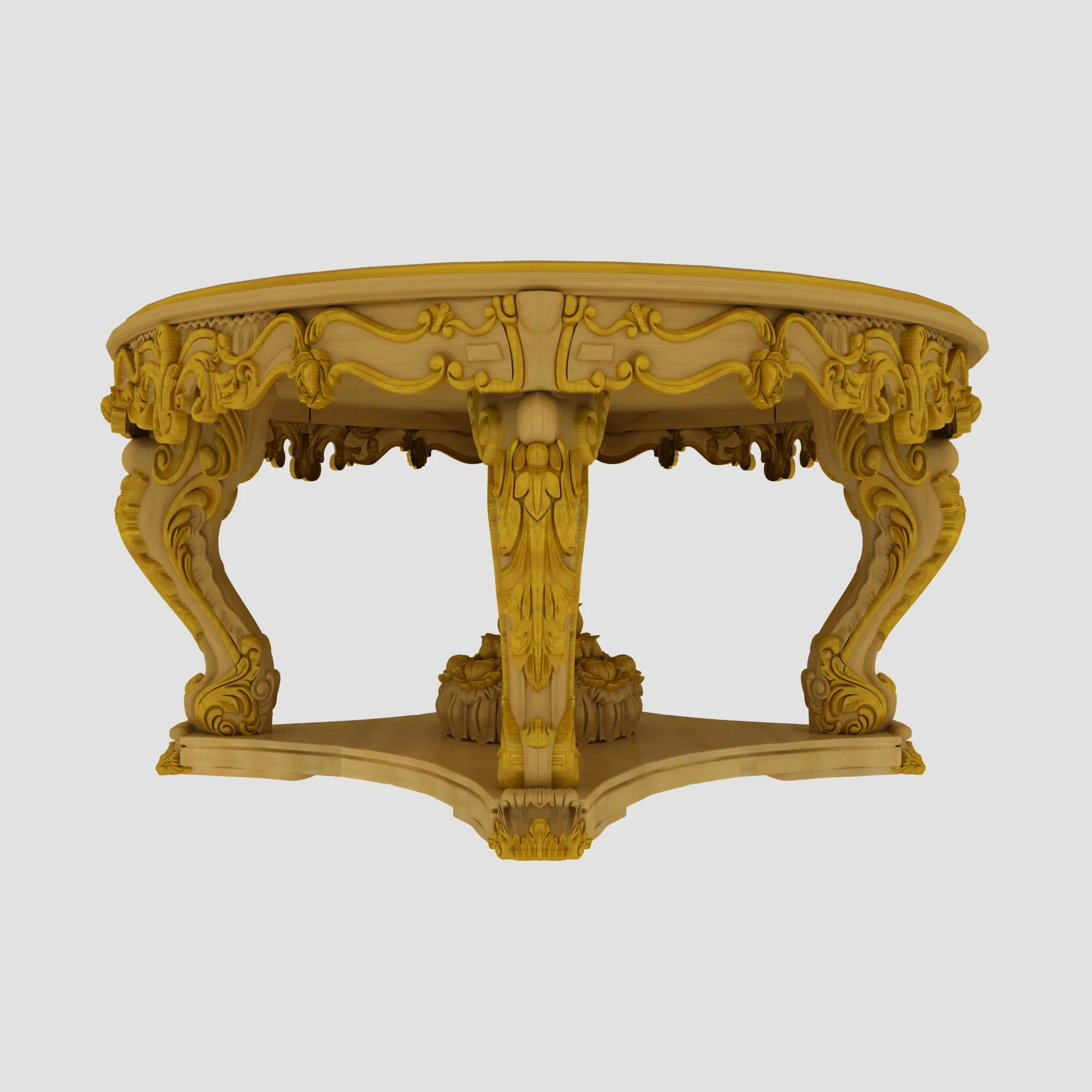 Round dining table 3D Model .c4d .max .obj .3ds .fbx .stl .blend 