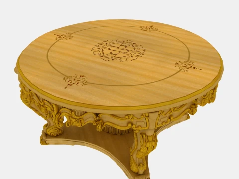 Round dining table 3D Model