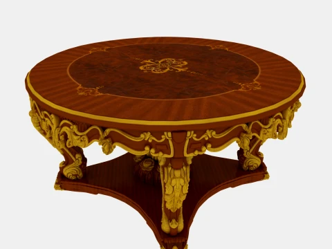 Round dining table 3D Model