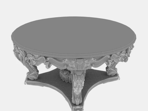 Round dining table 3D Model
