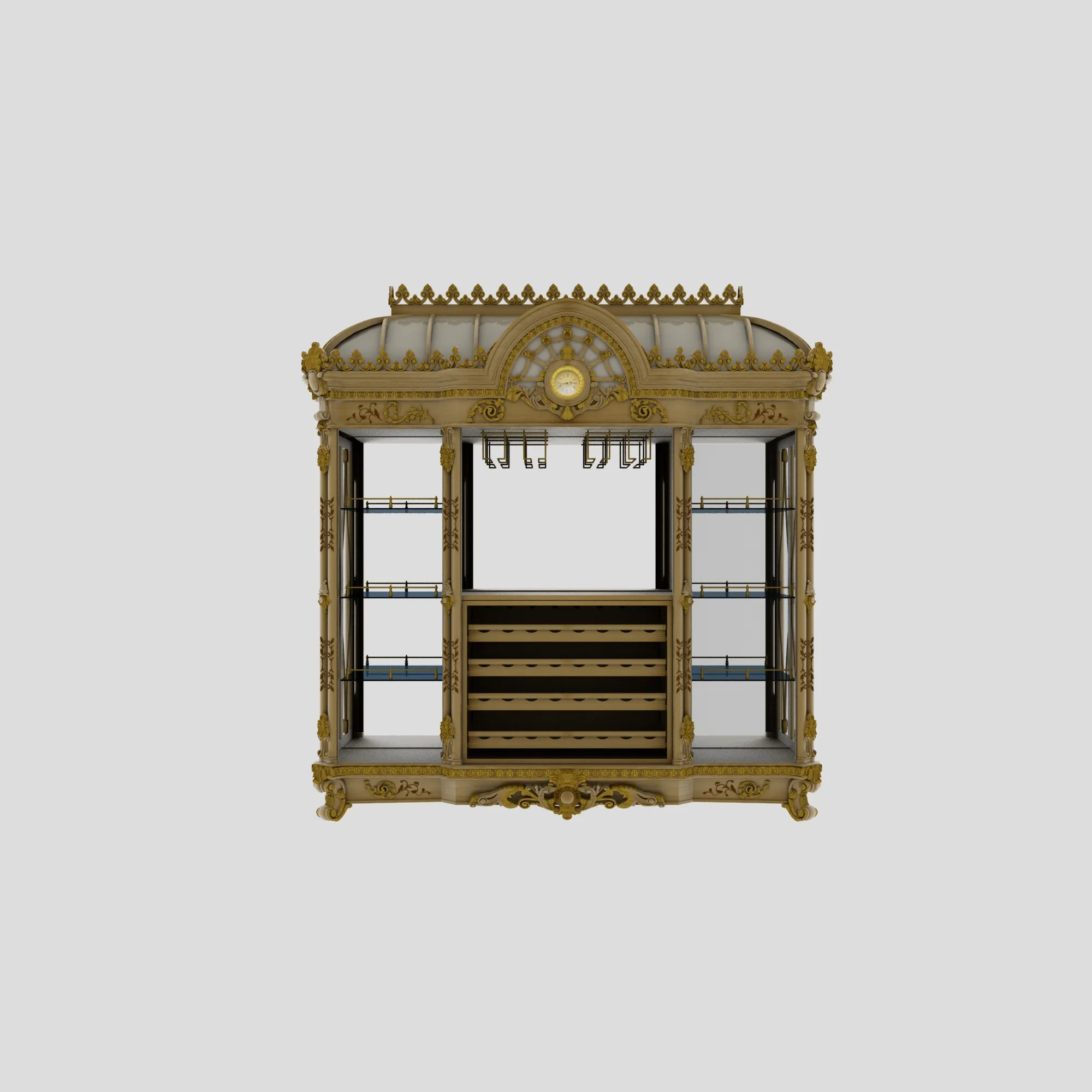 Bar cabinet 3D Model .c4d .max .obj .3ds .fbx .stl .blend 
