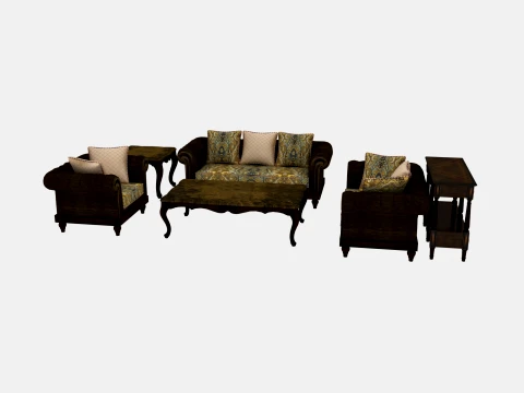 Living room furniture 3D Modell