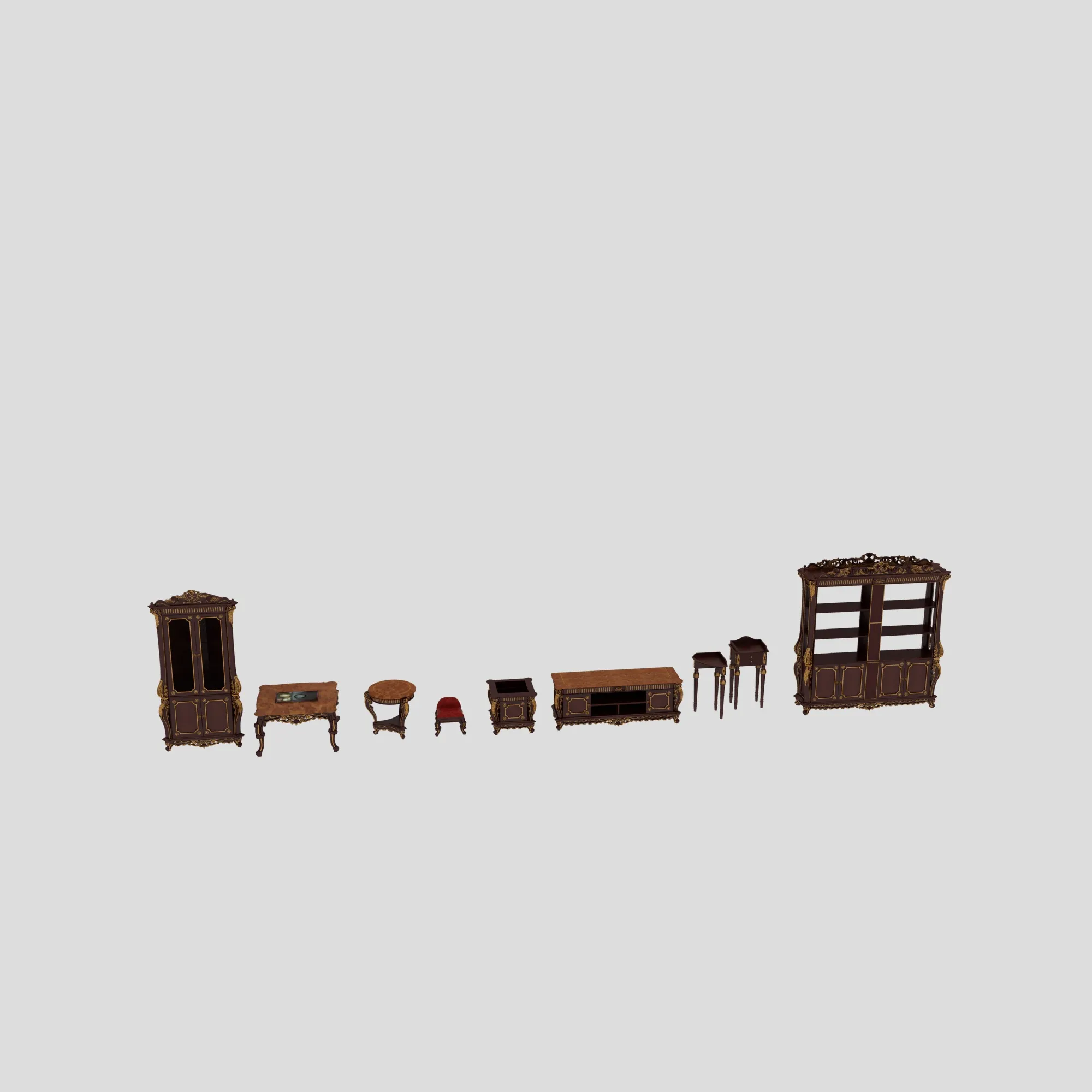 Small furniture items 3D Model .c4d .max .obj .3ds .fbx .stl .blend 