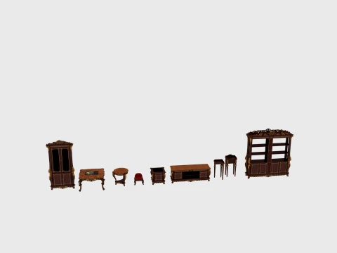 Small furniture items Modèle 3D