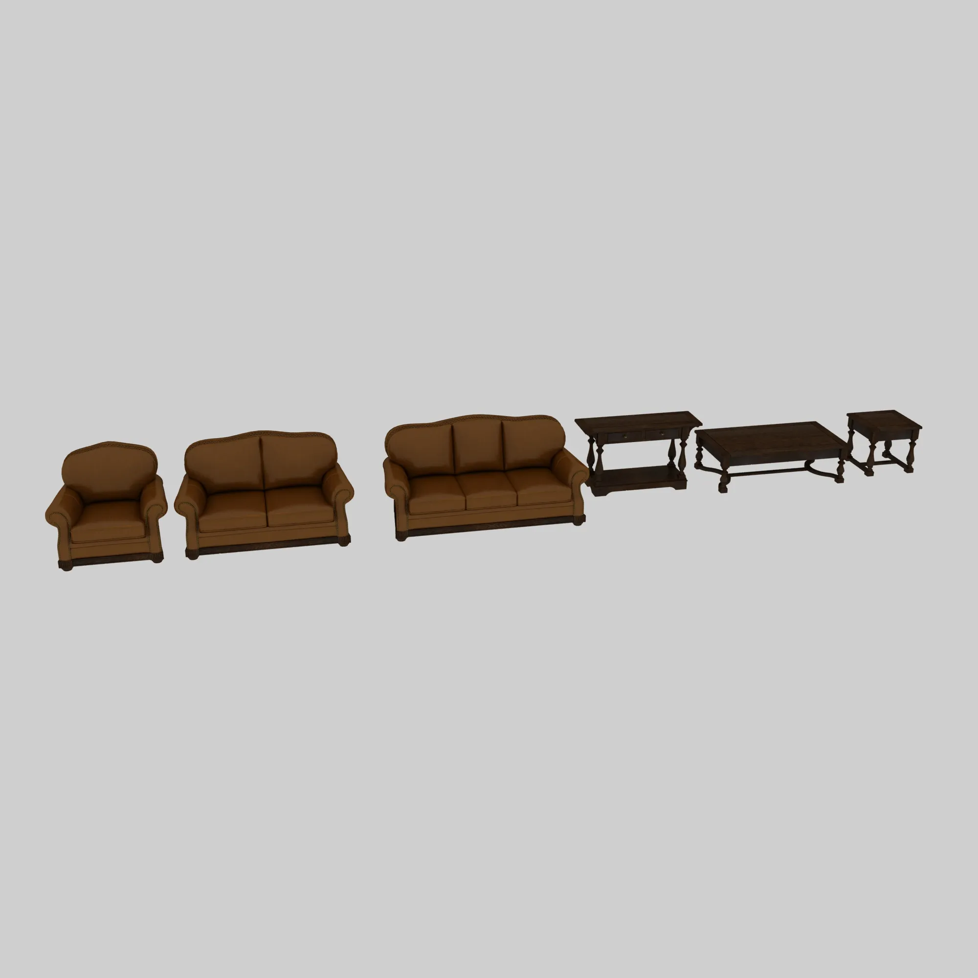 Living room furniture 3D Model .c4d .max .obj .3ds .fbx .stl .blend 