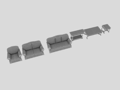 Living room furniture 3D Model