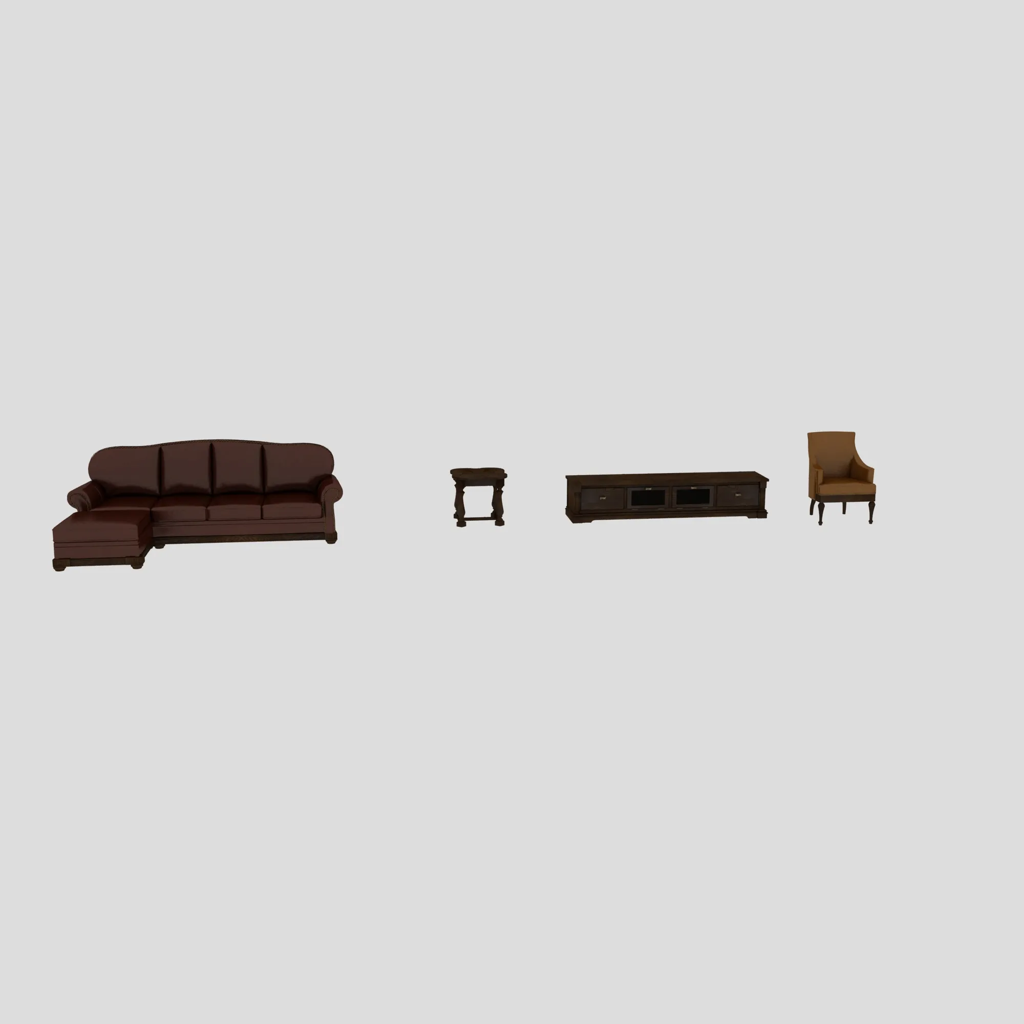 Small furniture items 3D Model .c4d .max .obj .3ds .fbx .stl .blend 