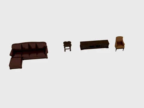 Small furniture items 3D Model