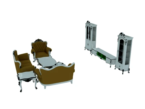 Living room furniture 3D Model