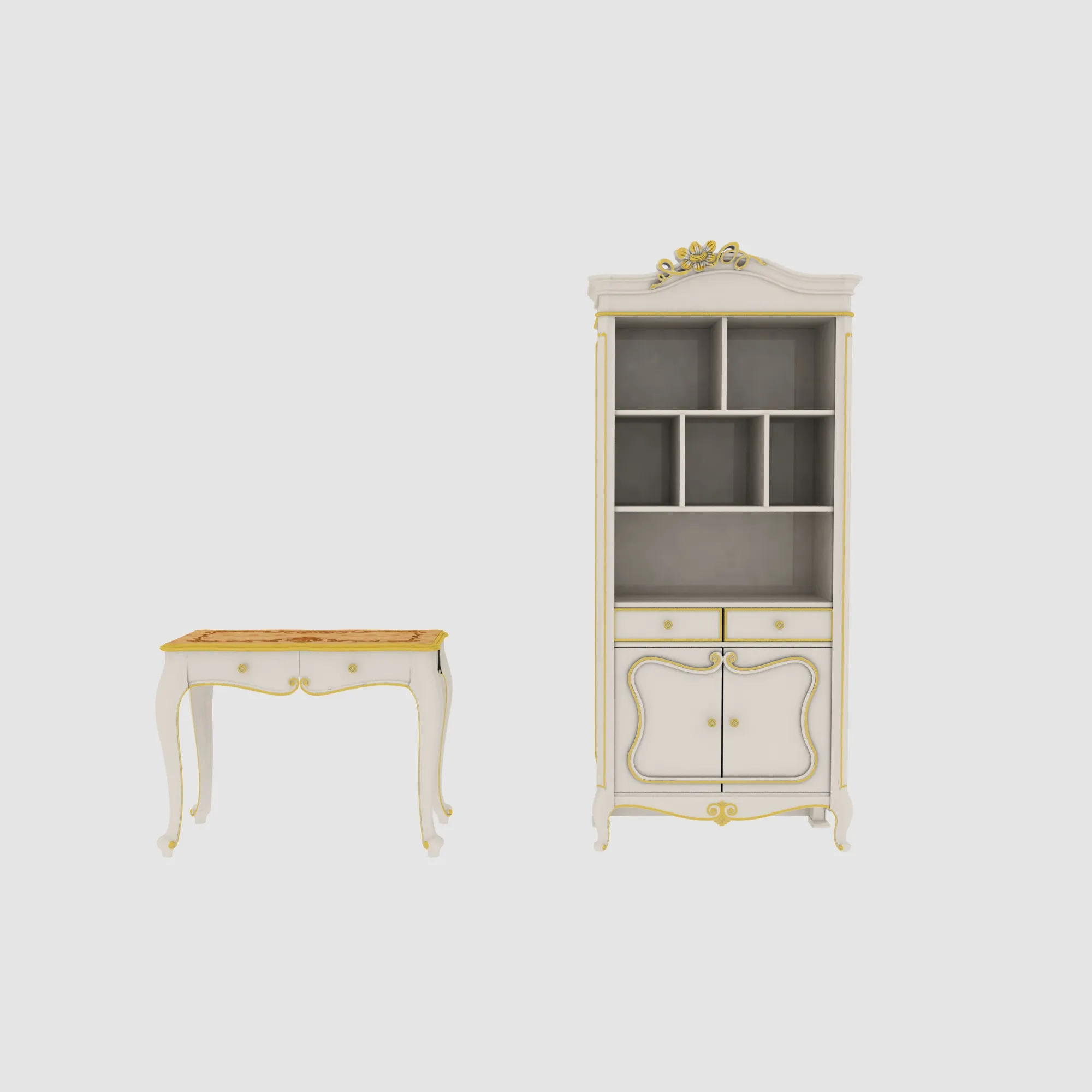 Study furniture 3D Model .c4d .max .obj .3ds .fbx .stl .blend 