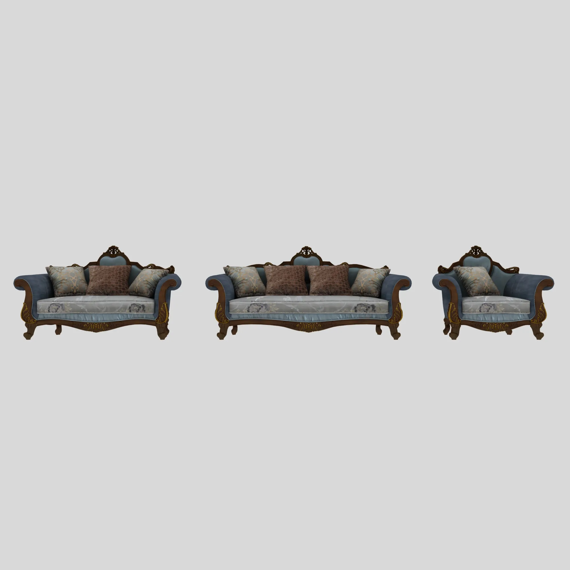 Living room furniture 3D Model .c4d .max .obj .3ds .fbx .stl .blend 