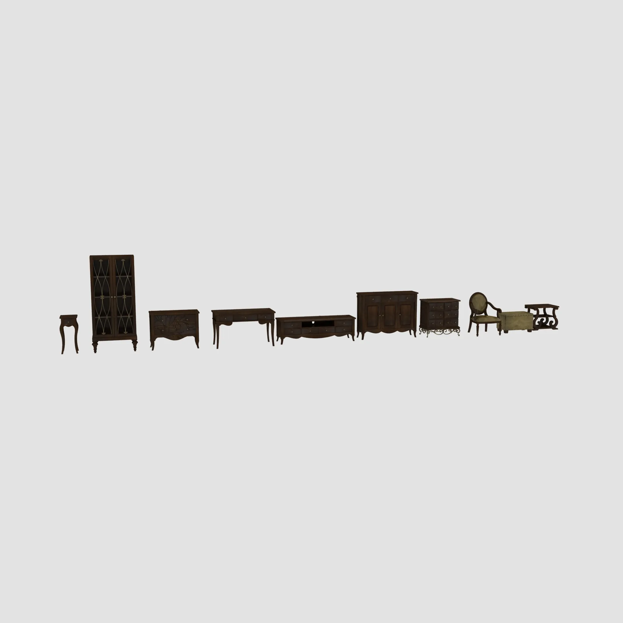 Small furniture items 3D Model .c4d .max .obj .3ds .fbx .stl .blend 
