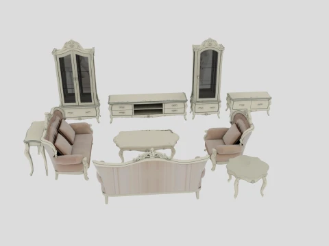 Living room furniture 3D Model