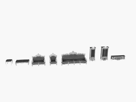 Living room furniture 3D Model
