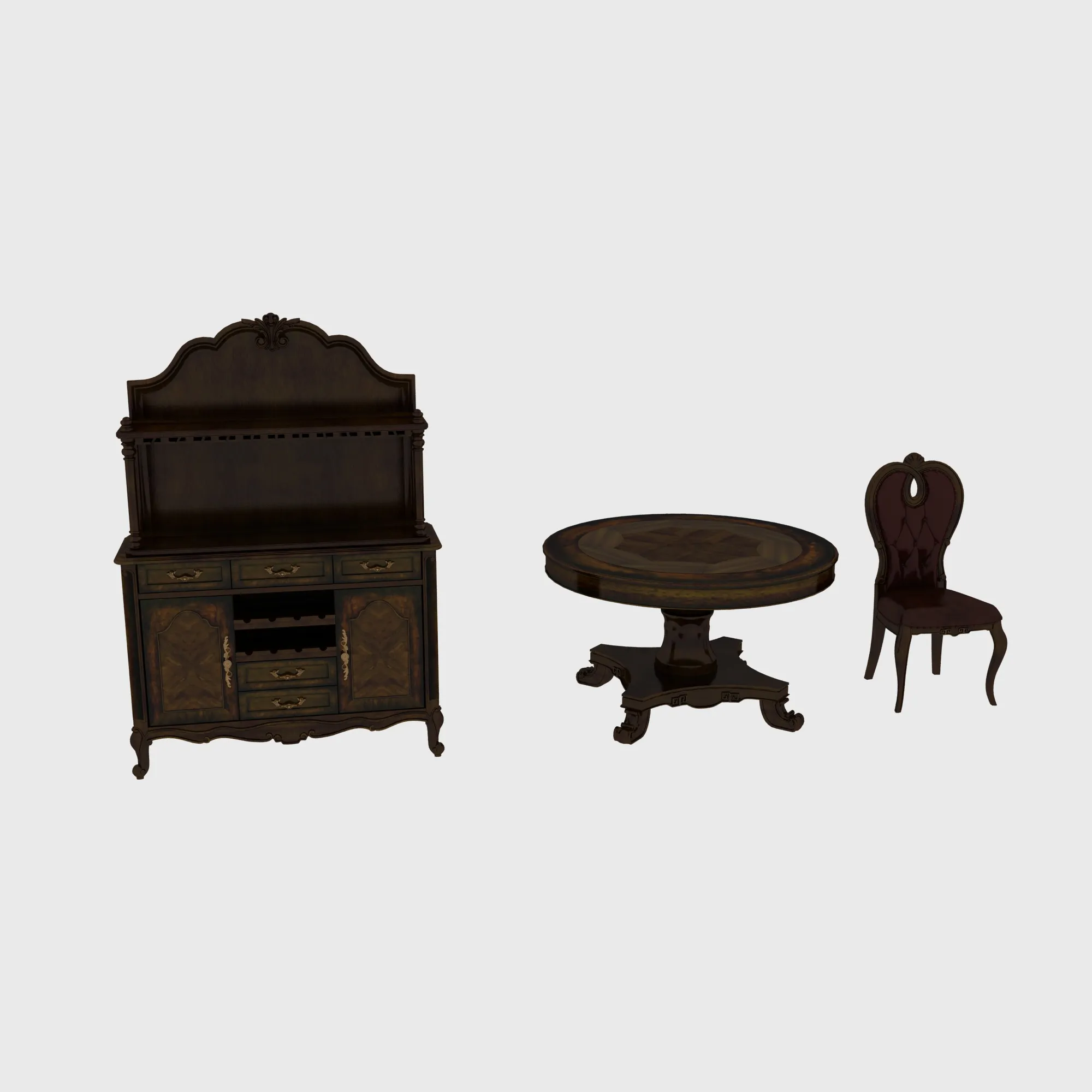 Restaurant furniture 3D Model .c4d .max .obj .3ds .fbx .stl .blend 