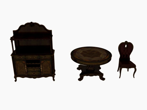 Restaurant furniture 3D Model
