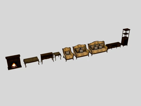Living room furniture 3D Model