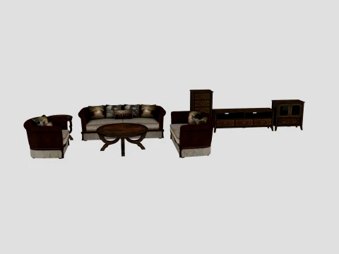 Oturma odası mobilyaları 3D Model