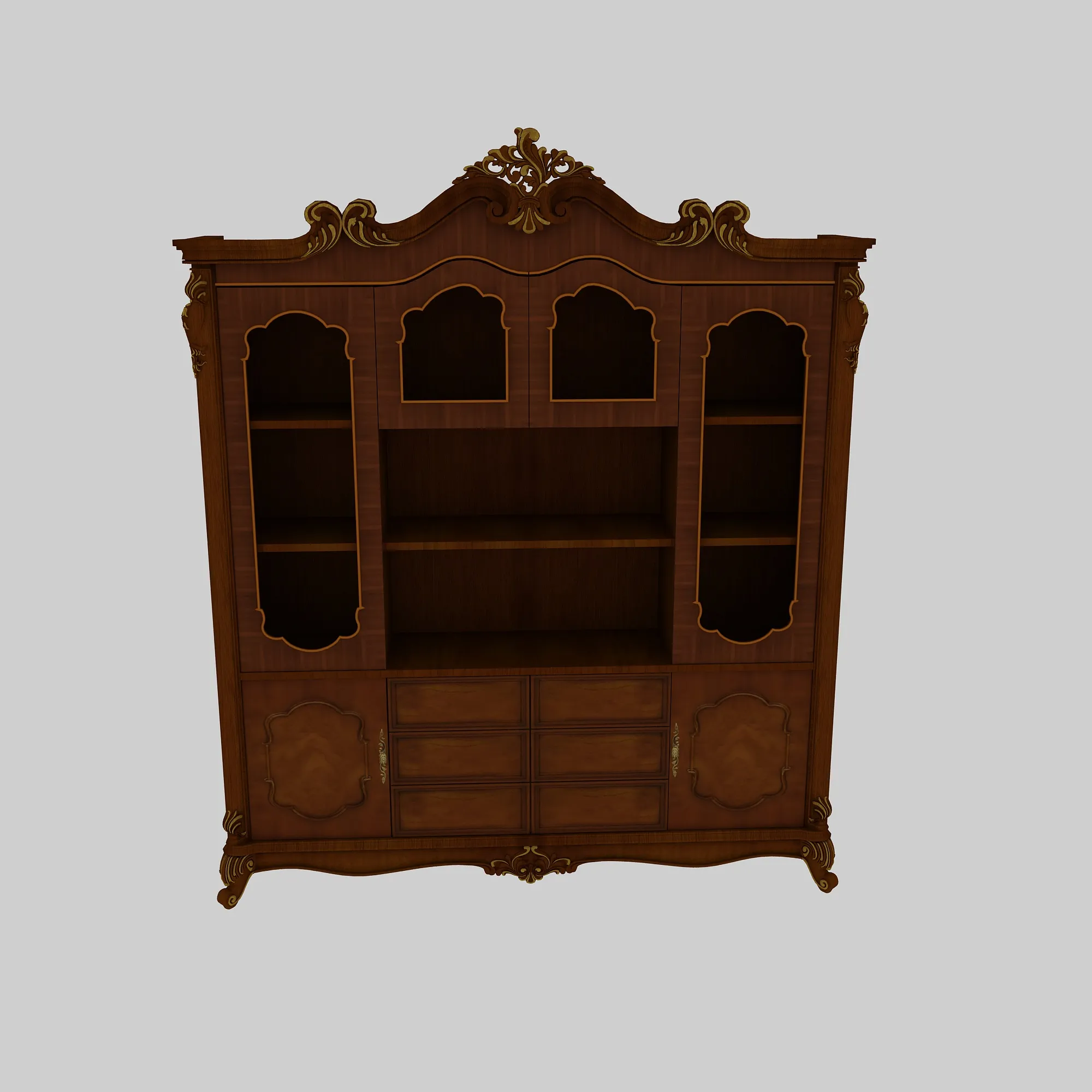 Bookshelf 3D Model .c4d .max .obj .3ds .fbx .stl .blend 