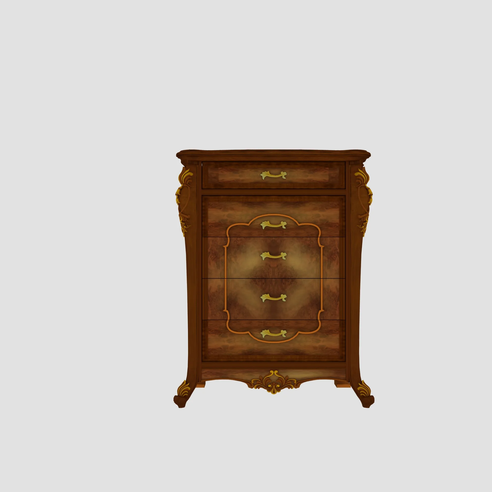 Chest of drawers 3D Model .c4d .max .obj .3ds .fbx .stl .blend