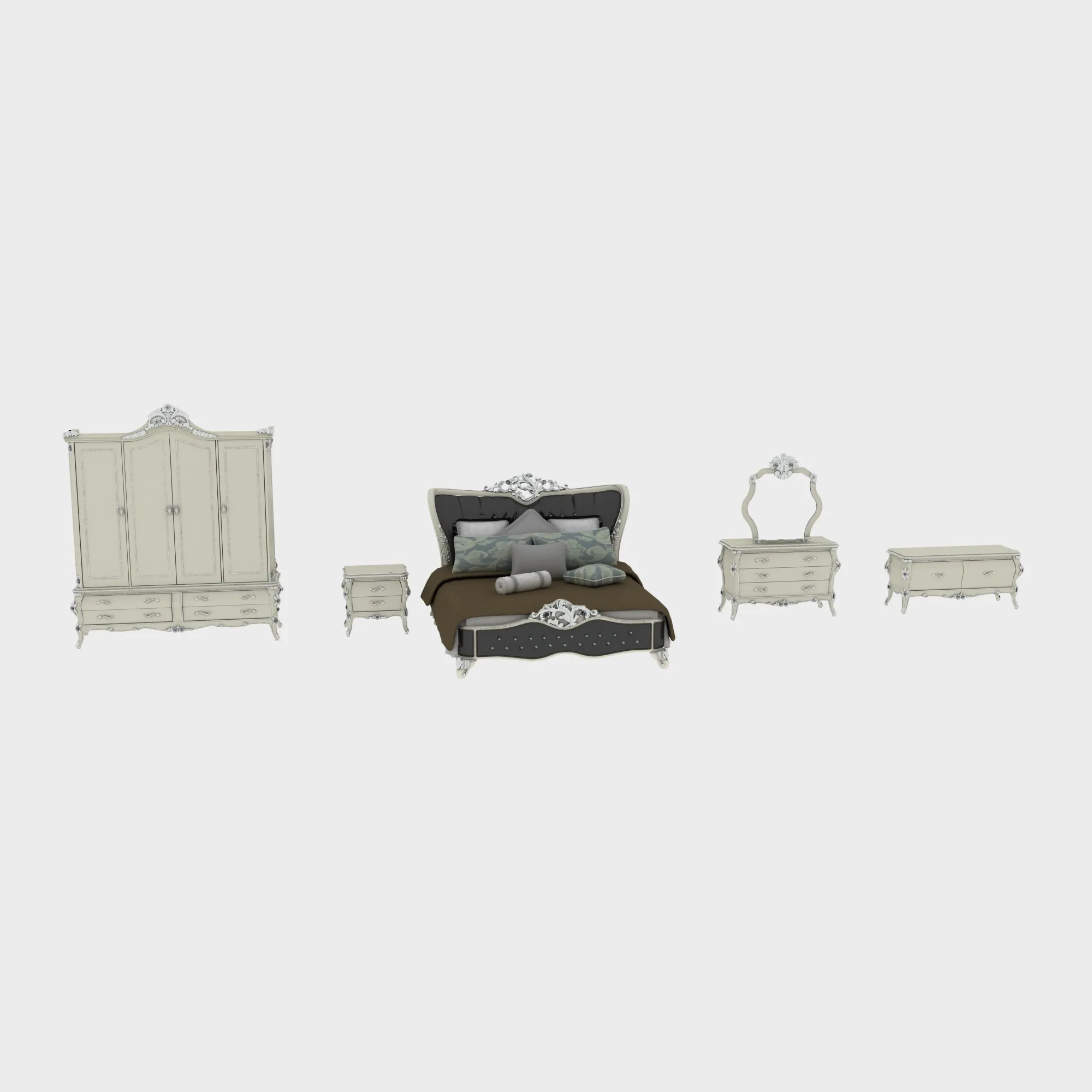 Bedroom furniture 3D Model .c4d .max .obj .3ds .fbx .stl .blend 