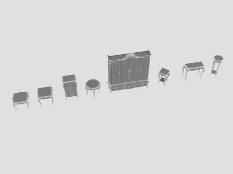 Small furniture items 3D Model