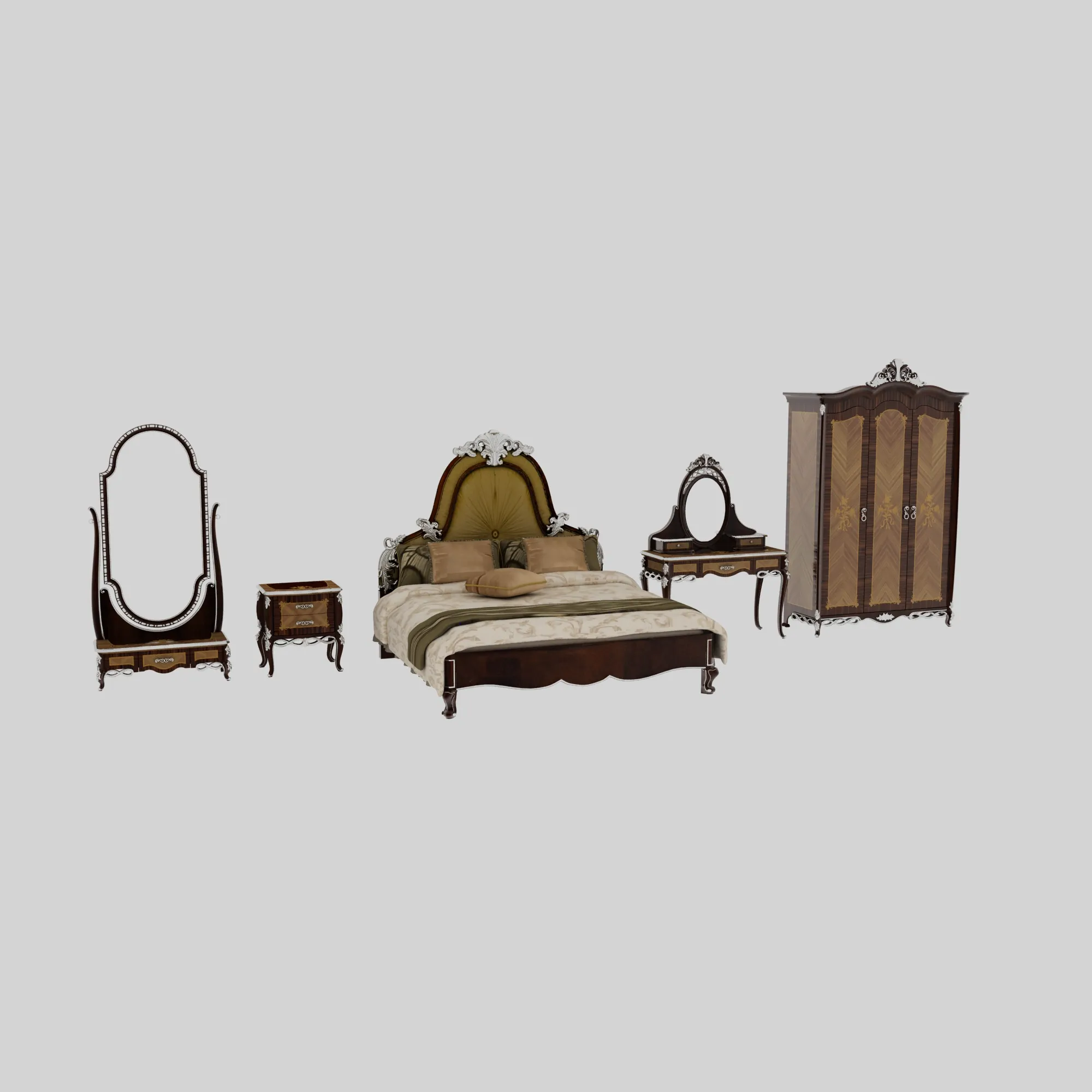 Bedroom furniture 3D Model .c4d .max .obj .3ds .fbx .stl .blend